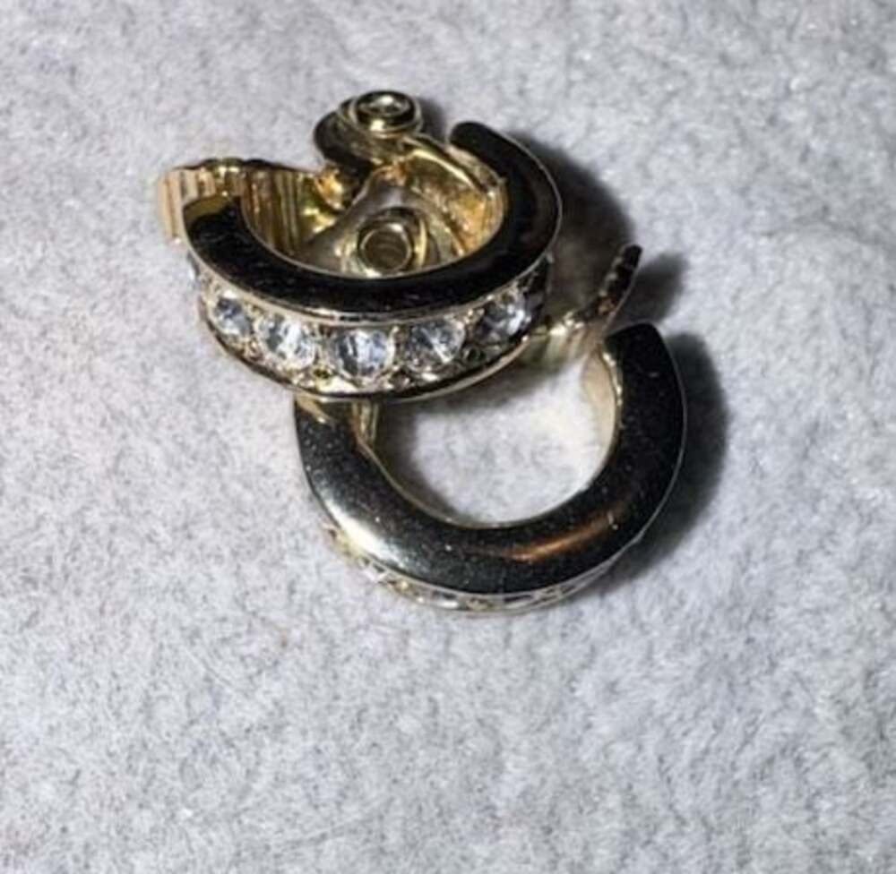 Monet Gold-Tone Hoop Clip-On Earrings with Rhinestone Accents